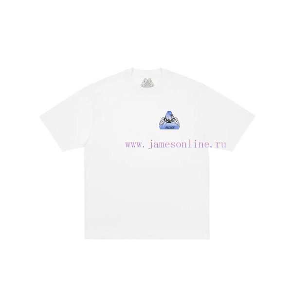 New Customers Only, Limit One. PALACE 26ss TRI-PEEK Triangular Eye And Finger Print Pattern Comfortable Round Neck Short Sleev l1adgm0w
