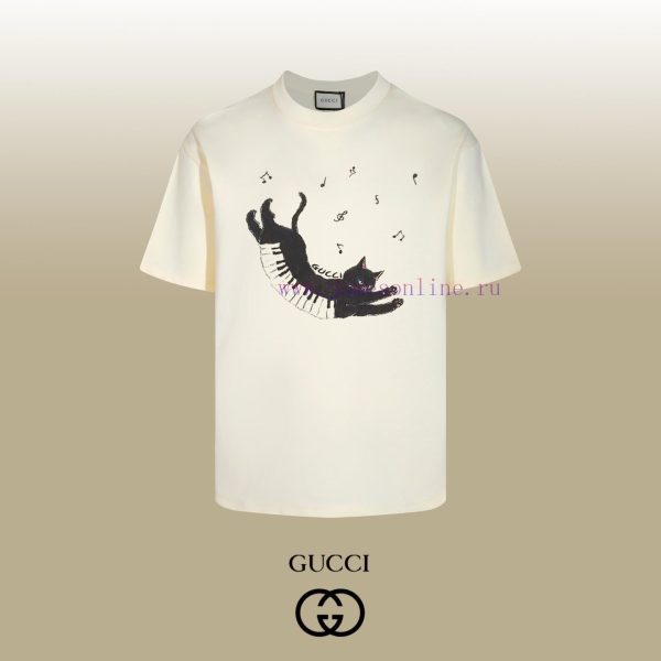 New Customers Only, Limit One. Top Tier OEM QualityGUCCI~Gucci 26SS Animal Series Piano Cat T-shirt Short SleeveNo Need For Fa iovwnjpz