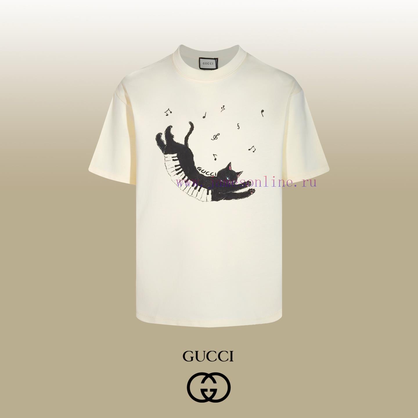 ckrhnjjyljg.jpg New Customers Only, Limit One. Top Tier OEM QualityGUCCI~Gucci 26SS Animal Series Piano Cat T-shirt Short SleeveNo Need For Fa iovwnjpz - Image 1