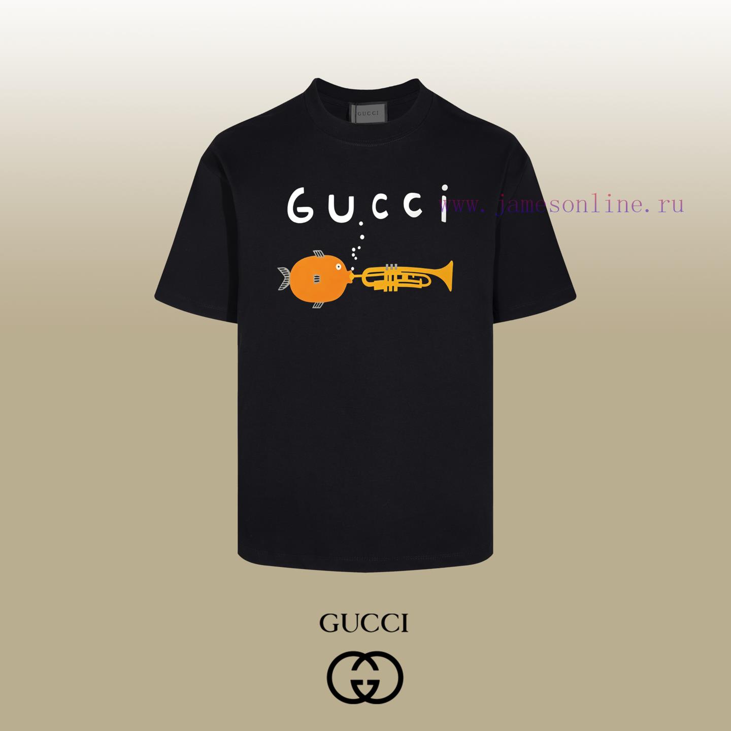 0slf2kvv153.jpg New Customers Only, Limit One. Top Tier OEM QualityGUCCI~Gucci 26SS Animal Series Fish Blowing Horn T-shirt Short SleeveNo Nee bepkj0oz - Image 1