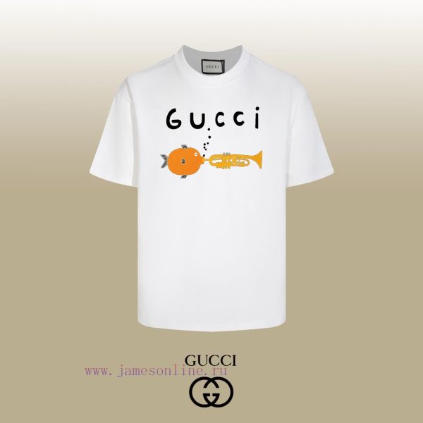 New Customers Only, Limit One. Top Tier OEM QualityGUCCI~Gucci 26SS Animal Series Fish Blowing Horn T-shirt Short SleeveNo Nee 70djdlzl