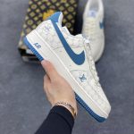 New Customers Only, Limit One. Nike Air Force 1 '07 Low "LV Collaboration - Gulf Blue Print" Air Force One Low Top Sports Shoe ni04fjd7