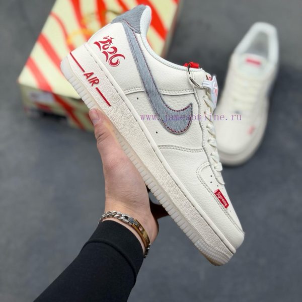 New Customers Only, Limit One. Nike Air Force 1 '07 Low "Year Of The Horse Limited Edition - White Grey Red" Air Force One Low 3xjqdl1v