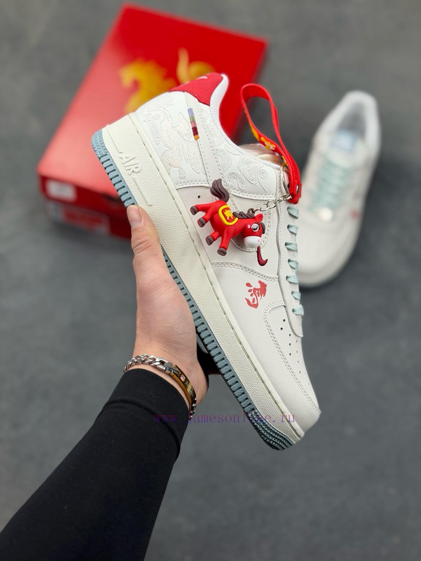 lwjs2y3e5qr.jpg New Customers Only, Limit One. Nike Air Force 1 '07 Low "Year Of The Horse Limited Edition - Grey And White Brown" Air Force O fiw98i2t - Image 1