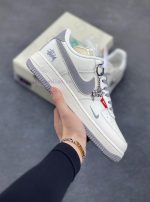New Customers Only, Limit One. Nike Air Force 1 '07 Low - Grey Hook Grey Bottom And Red Label - Air Force One Low Top Sneakers xo1mb9s4