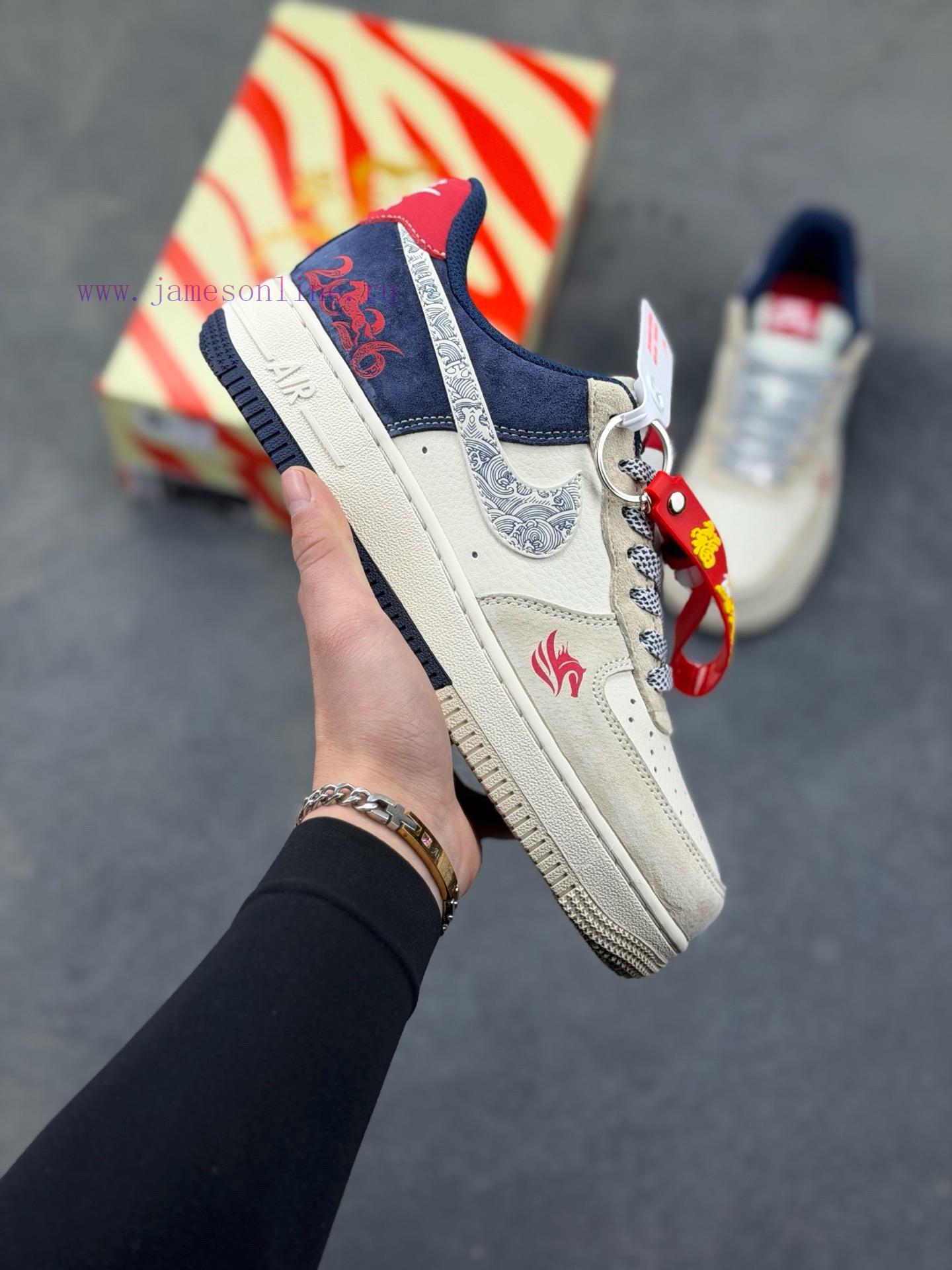gih5wzci3nr.jpg New Customers Only, Limit One. Nike Air Force 1 '07 Low "Year Of The Horse Limited Edition - Grey Blue White" Air Force One Lo 76nlt25z - Image 1