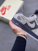 New Customers Only, Limit One. Nike Air Force 1 X Gucci Grey Blue Double G Co Customized EditionLight Gray Suede+navy Blue Pre h7w2aois - Image 7