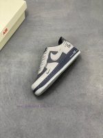 New Customers Only, Limit One. Nike Air Force 1 X Gucci Grey Blue Double G Co Customized EditionLight Gray Suede+navy Blue Pre h7w2aois - Image 8