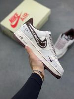 New Customers Only, Limit One. Nike Air Force 1 X Gucci Milk Baijiu Red Co Branded CustomDouble Swoosh Design On The Side Of T hwcq7m92 - Image 2