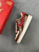 New Customers Only, Limit One. Epic LevelNike Air Force 1'07 Low Year Of The Horse Limited Edition Retro Brown Coffee RedThis 175k3553 - Image 8