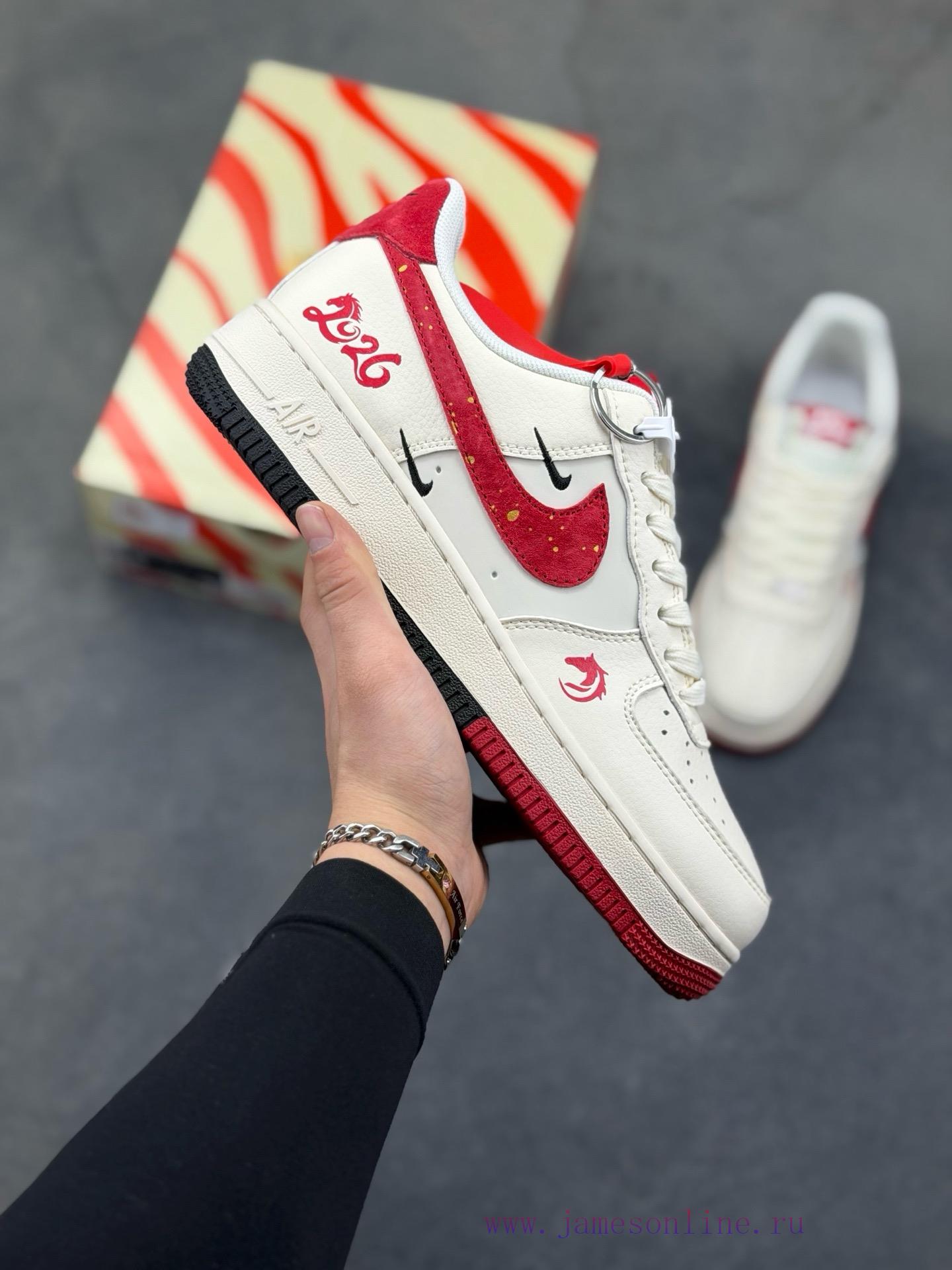 ynw32bowhob.jpg New Customers Only, Limit One. Nike Air Force 1 '07 Low "Year Of The Horse Limited Edition - Mi White Red Black Splicing" Air d3zlaa4j - Image 1