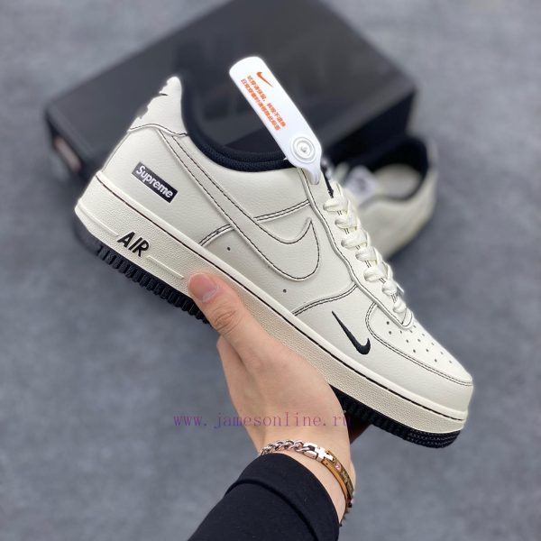 New Customers Only, Limit One. Nk Air Force 1'07 Low Supreme Co Branded White And Black Stitching With Small Hooks Air Force N 21uac1qc