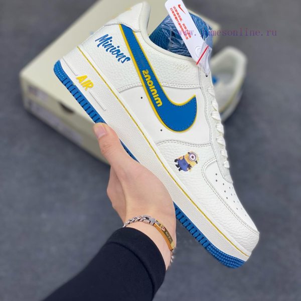 New Customers Only, Limit One. Nike Air Force 1 '07 Low Minions Collaboration - White Blue Gold Charm Air Force No.1 Low Top S 6kup6byh