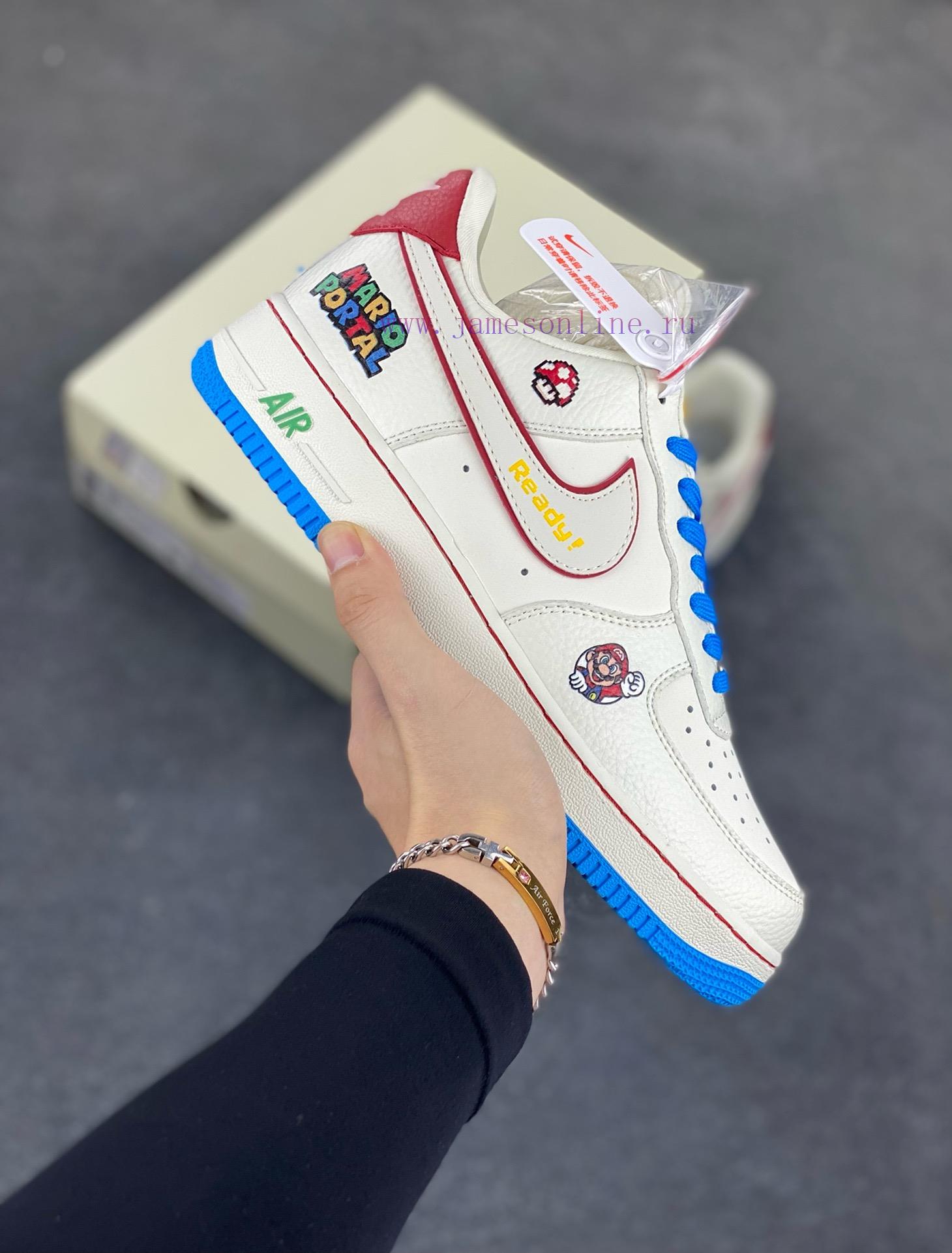 e5frvwsbqvr.jpg New Customers Only, Limit One. Nike Air Force 1 '07 Low Mario Collaboration - White And Blue Air Force One Low Top Sneakers Ca rfo2upt2 - Image 1