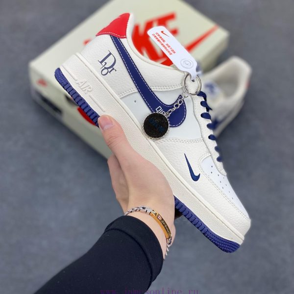 New Customers Only, Limit One. Nike Air Force 1 '07 Low "Dior Collaboration - Deep Blue And Red Tail" Air Force One Low Top Sn ia0yljjx