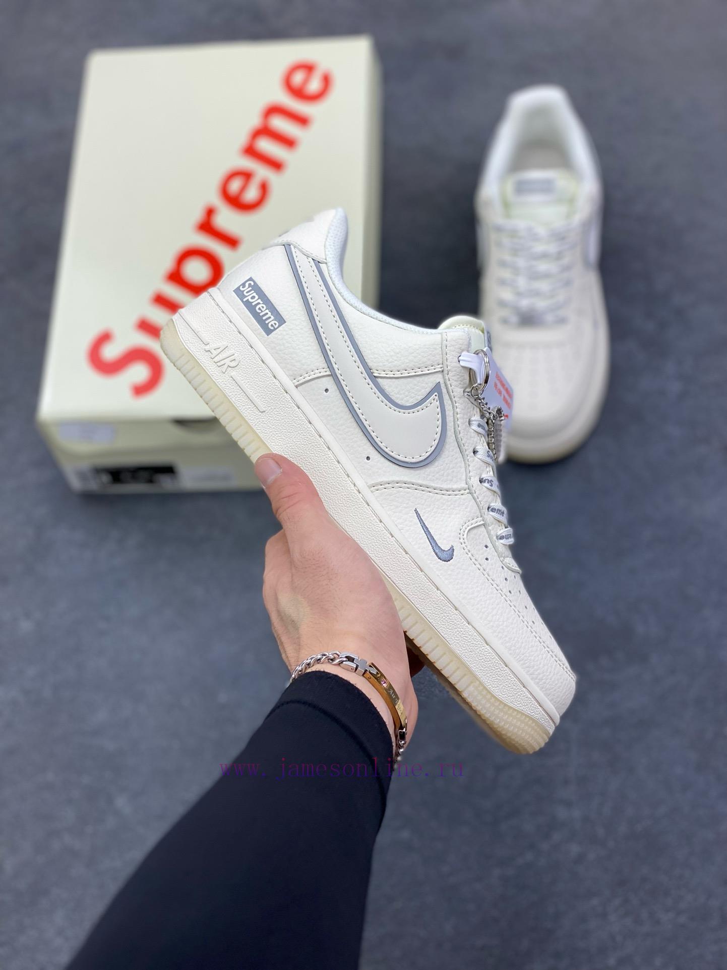 bnrcxwkm5yl.jpg New Customers Only, Limit One. Nike Air Force 1 '07 Low "Supreme Collaboration - Rice Grey Crystal Bottom" Air Force One Low T 21dev4pl - Image 1