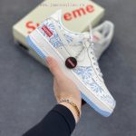 New Customers Only, Limit One. Nike Air Force 1 '07 Low "Supreme Collaboration - Blue And White" Air Force One Low Top Sneaker t9uczk0e
