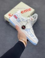 New Customers Only, Limit One. Nike Air Force 1 '07 Low "Supreme Collaboration - Blue And White" Air Force One Low Top Sneaker t9uczk0e