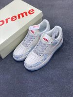 New Customers Only, Limit One. Nike Air Force 1 '07 Low "Supreme Collaboration - Blue And White" Air Force One Low Top Sneaker t9uczk0e - Image 9