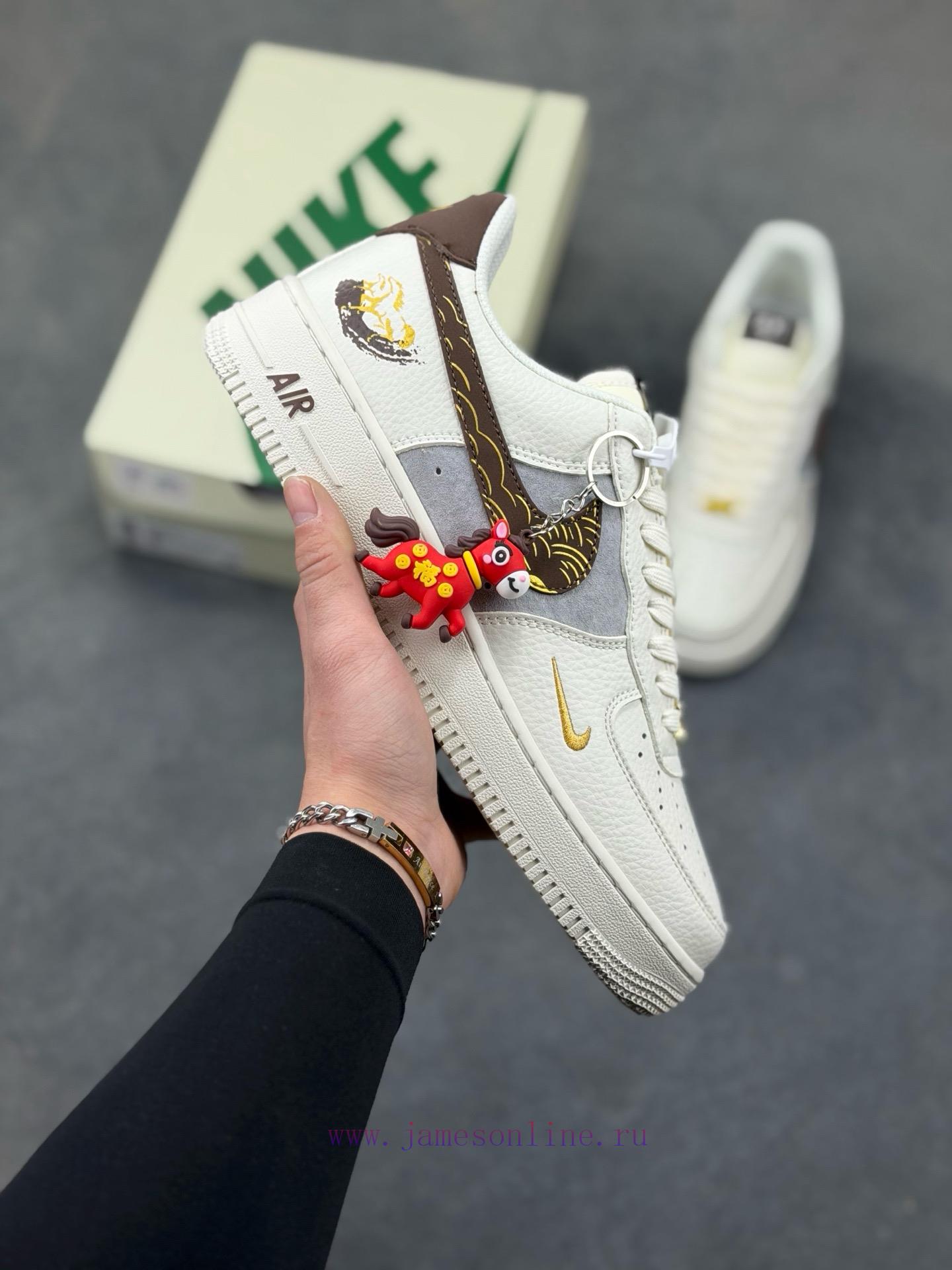 naa3ljmxwag.jpg New Customers Only, Limit One. Nike Air Force 1 '07 Low "Year Of The Horse Collaboration - Brown Gold Inscription" Air Force O f4ib6k6j - Image 1