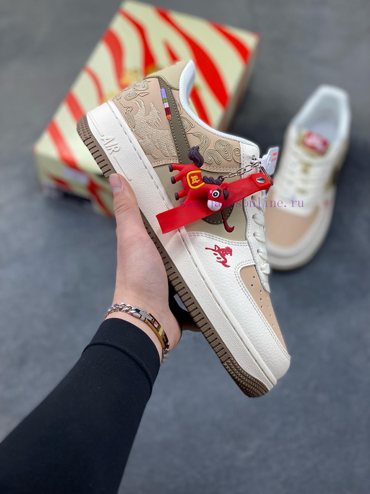 jgezap5e3fm.jpg New Customers Only, Limit One. Nike Air Force 1 '07 Low "Year Of The Horse Limited Edition - Grey And White Brown" Air Force O azk36clx - Image 1