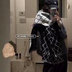 New Customers Only, Limit One. The Black And White Diamond Patterned Scarf Of Chanel 26 Series Is Made Of 100% Wool Material W mk497dfi