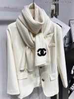 New Customers Only, Limit One. 👑👑 Chanel's New Double C Solid Color Striped Knitted Scarf Cashmere Knitted Scarf Beautiful [Te kf3rri4k - Image 3