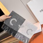 New Customers Only, Limit One. CELINE 2026 New Product "C" Logo Double-sided Color Blocked ScarfSpecification 35x180cm 100% Wo 19r28jgb - Image 3