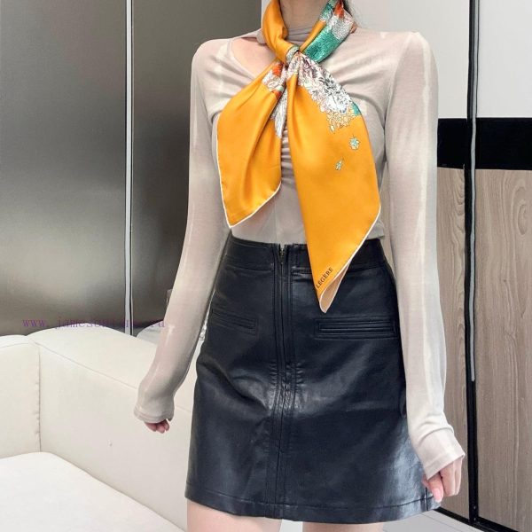New Customers Only, Limit One. Hermes~90cm Square Towel "Light Flower Clothes"Hand Rolled Twill Silk Square Scarf Made Of 100% kpq7202g