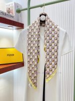 New Customers Only, Limit One. 18mm Double-sided Same Color Fendi's Latest Flagship Model With Polka Dot Logo 90 Silk Square S 94at5zyu - Image 5