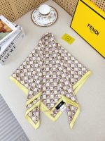 New Customers Only, Limit One. 18mm Double-sided Same Color Fendi's Latest Flagship Model With Polka Dot Logo 90 Silk Square S 94at5zyu - Image 6