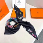 New Customers Only, Limit One. Hermes~90cm Square Towel "Light Flower Clothes"Hand Rolled Twill Silk Square Scarf Made Of 100% 10hd82rx - Image 6
