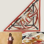 New Customers Only, Limit One. High Quality Updates ❤️  Hermes | (Morning Stroll) Big Triangle Scarf|Handmade Rolled Edge Cash y08d60tb