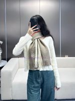 New Customers Only, Limit One. New Unisex Design 100% Pure Wool LOEWE High-end Cashmere Knitted Scarf Can Be Formal Or Casual 4o6ctjqd - Image 4