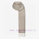 New Customers Only, Limit One. FEN/DIFF Logo Wool Fringe Long Scarf Official Website Updated Synchronously Blended Jacquard We ycbk11ul - Image 2