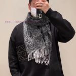 New Customers Only, Limit One. LOEWE's Hottest Scarf Double-sided Wool Scarf Embellished With Two Tone Checkered Anagram Patte 5vcr117u