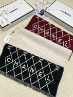 New Customers Only, Limit One. The Black And White Diamond Patterned Scarf Of Chanel 26 Series Is Made Of 100% Wool Material W lmtr0ltn - Image 3