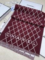New Customers Only, Limit One. The Black And White Diamond Patterned Scarf Of Chanel 26 Series Is Made Of 100% Wool Material W lmtr0ltn - Image 7