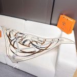 New Customers Only, Limit One. High Quality Updates ❤️  Hermes | (Morning Stroll) Big Triangle Scarf|Handmade Rolled Edge Cash apksf5sj - Image 7