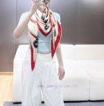 New Customers Only, Limit One. High Quality Updates ❤️  Hermes | (Morning Stroll) Big Triangle Scarf|Handmade Rolled Edge Cash d3gtcalj - Image 3