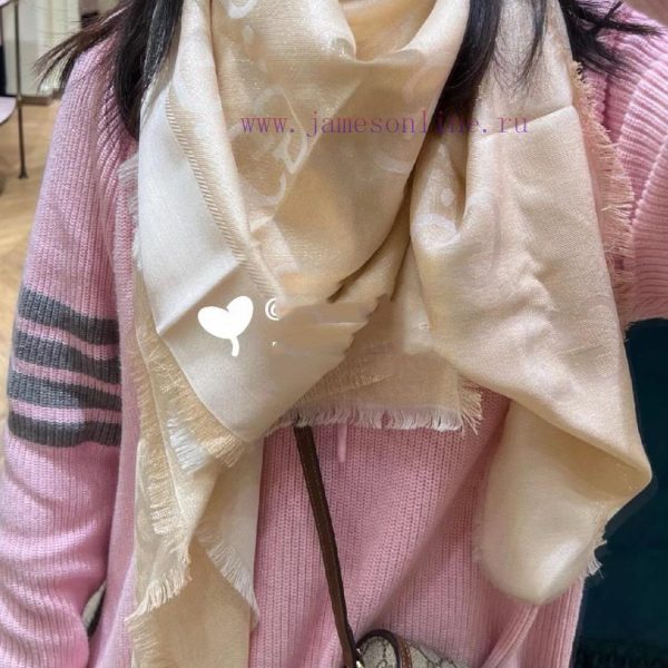 New Customers Only, Limit One. GG Gucci Gold Thread Jacquard Shawl 140 Square Scarf Extremely Dazzling A Must-have For Goddess pb4szm5n