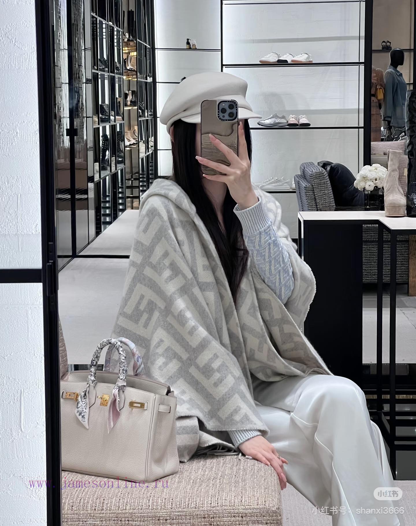 u4vpvxh1ufo.jpg New Customers Only, Limit One. Fendi Limited Edition Hooded Cape Shawl Made Of Heavyweight Pure Cashmere. This FF Cape Is Fend a4p5czdu - Image 1