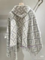 New Customers Only, Limit One. Fendi Limited Edition Hooded Cape Shawl Made Of Heavyweight Pure Cashmere. This FF Cape Is Fend a4p5czdu - Image 4