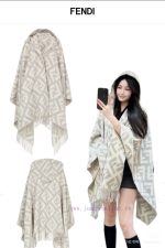 New Customers Only, Limit One. Fendi Limited Edition Hooded Cape Shawl Made Of Heavyweight Pure Cashmere. This FF Cape Is Fend a4p5czdu - Image 7