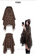 New Customers Only, Limit One. Fendi Limited Edition Hooded Cape Shawl Made Of Heavyweight Pure Cashmere. This FF Cape Is Fend 346njxsf - Image 2