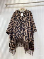 New Customers Only, Limit One. Fendi Limited Edition Hooded Cape Shawl Made Of Heavyweight Pure Cashmere. This FF Cape Is Fend 346njxsf - Image 6