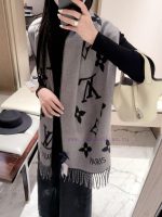 New Customers Only, Limit One. ✨ LV2026 New Cashmere Scarf | Large Logo Jacquard Atmosphere Pulled FullWho Can Refuse This LV o9f523m3 - Image 4