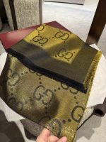New Customers Only, Limit One. GG Gucci Gold Thread Jacquard Shawl 140 Square Scarf Extremely Dazzling A Must-have For Goddess fwknt069 - Image 5