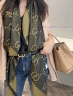 New Customers Only, Limit One. GG Gucci Gold Thread Jacquard Shawl 140 Square Scarf Extremely Dazzling A Must-have For Goddess fwknt069 - Image 9
