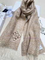 New Customers Only, Limit One. LOEWE's Hottest Scarf Double-sided Wool Scarf Embellished With Two Tone Checkered Anagram Patte ic1i4t7x - Image 10